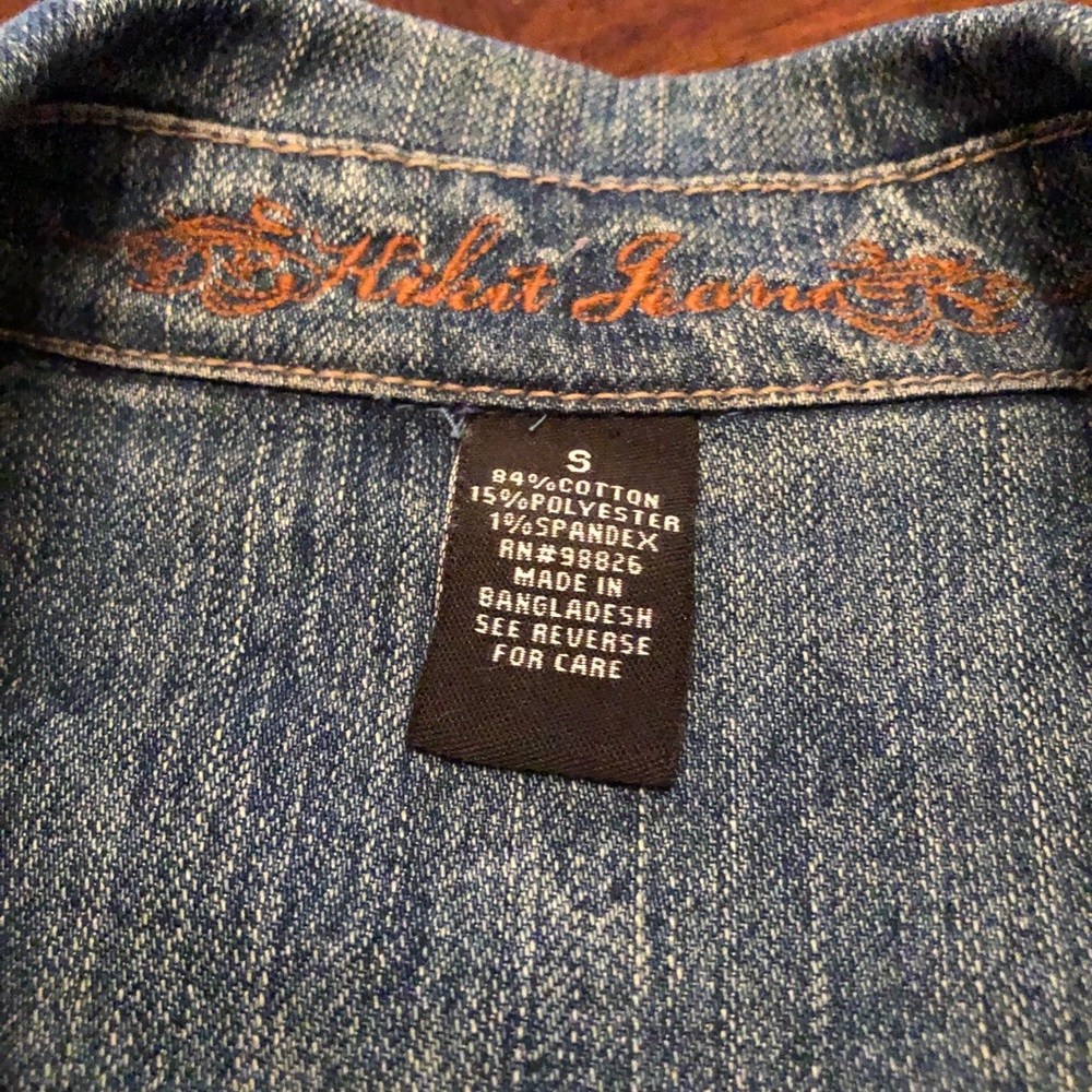 Hikit embroidered jean jacket, size S - Picture 5 of 6